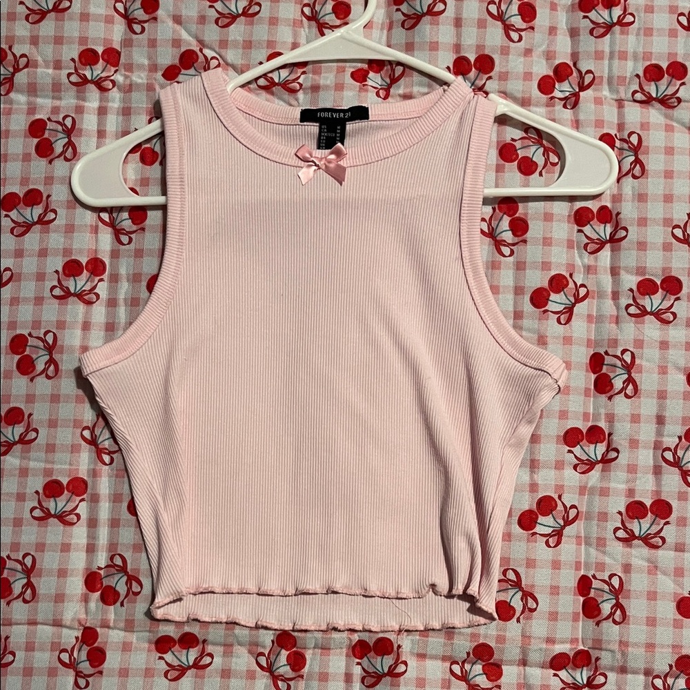 Forever 21 Light Pink Sleeveless Top with Bow